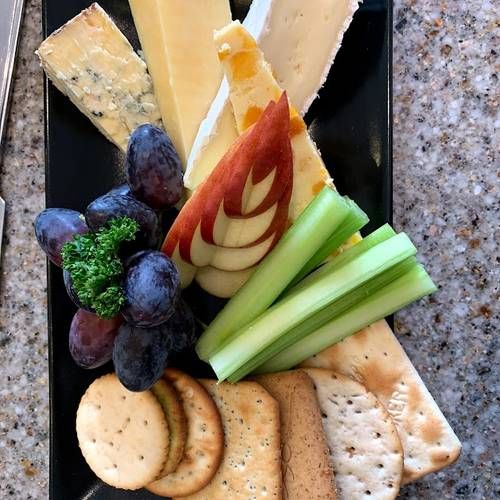 A selection of Cheese & Biscuits for dessert.