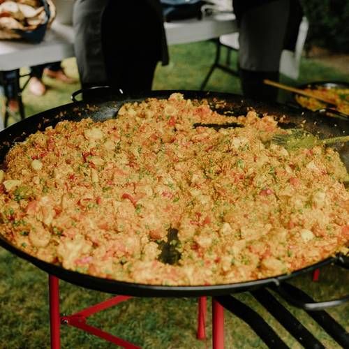 Chicken & Chorizo Paella served buffet style